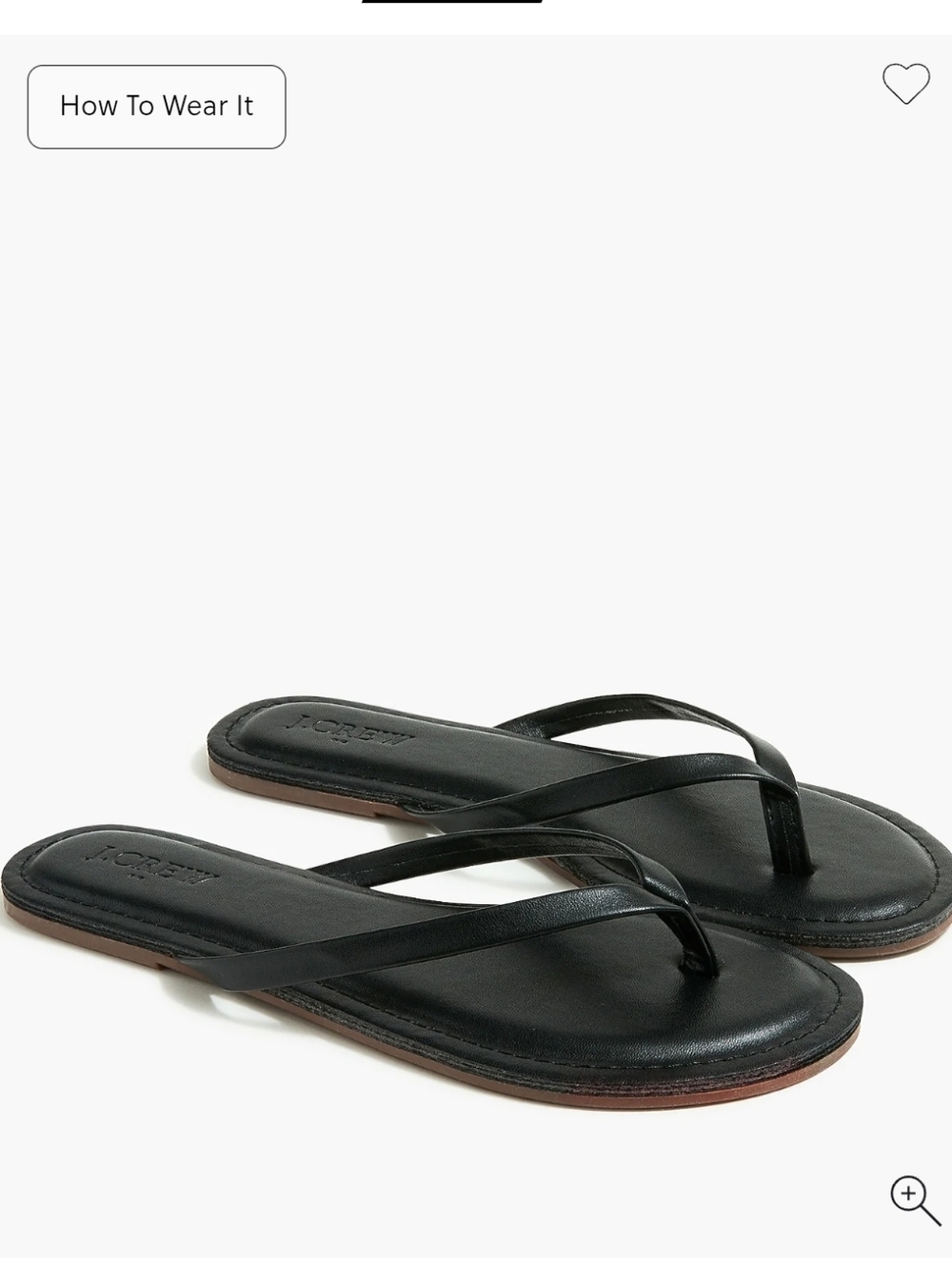 J. Crew Factory Easy Summer Flip Flops - True Black